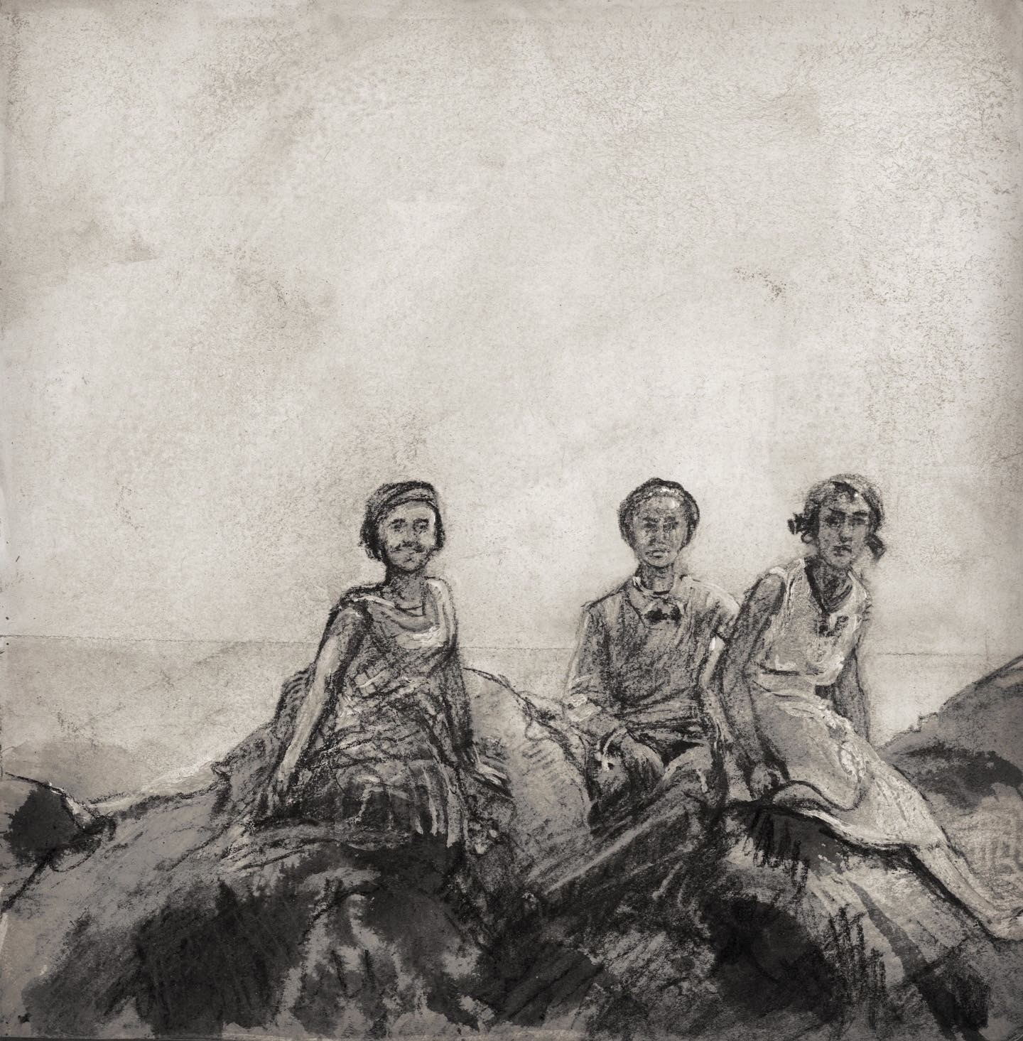 desssin fusain filles, esprit 1930